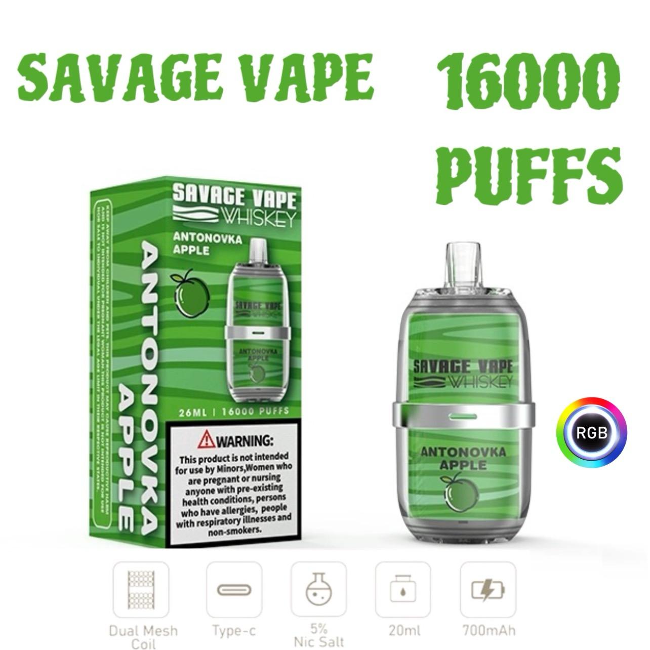 Savage Vape Whiskey 16000 COUPS